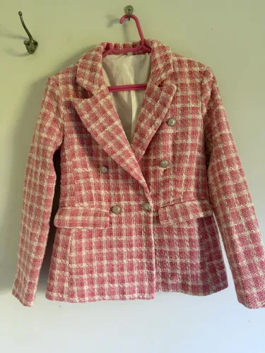 Casaco Tweed Rosa tamanho S nunca usado