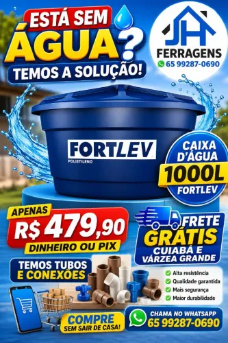 Caixa d'água 1000L Fortlev/ Frete Gratis