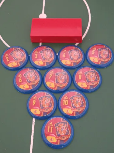 Seleção da Espanha campeã do mundo em vidrilhas 45mm futebol de botão