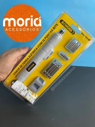 Chave de Fenda Elétrica com 12 Pontas Bits