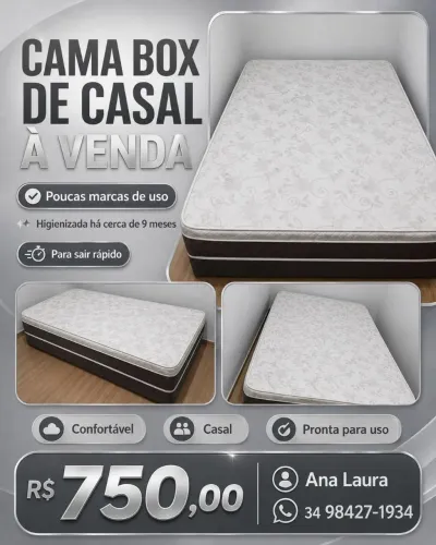 Vendo cama box casal