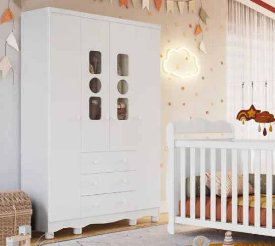 Guarda Roupa 4 Portas Tedy Peroba 100% MDF (Novo)