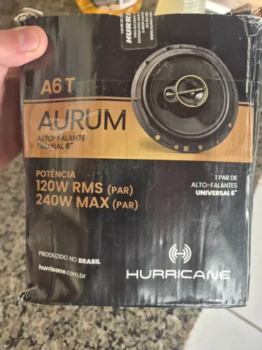 Kit 1 para de alto falantes HURRICANE Triaxial linha aurum A6T 6 polegadas 