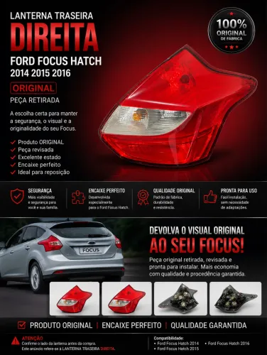 Lanterna direita ford focus hatch 2014 2015 2016