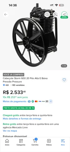 CABEÇOTE DE COMPRESSOR 20pes