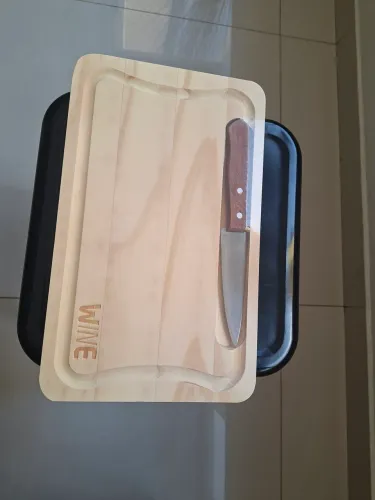 Tábua + faca para churrasco