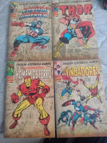 HQ Box Coleção Histórica Marvel, Capitão América, Thor, Homem de Ferro, Vingadores