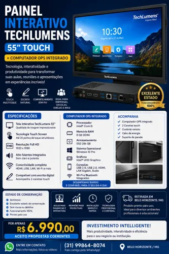 Painel interativo TechLumens 55 