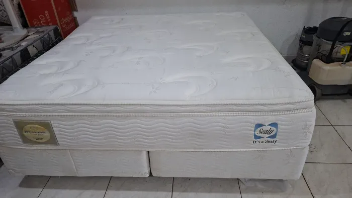 Cama box super king size colchão sealy molas ensacadas bambu