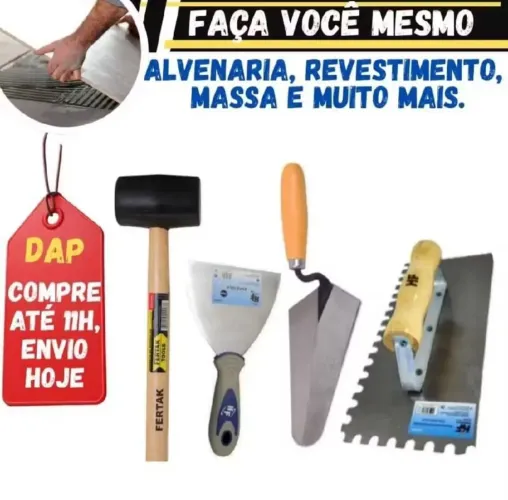 Kit pedreiro.  Colher espátula marreta. Entrega grátis 