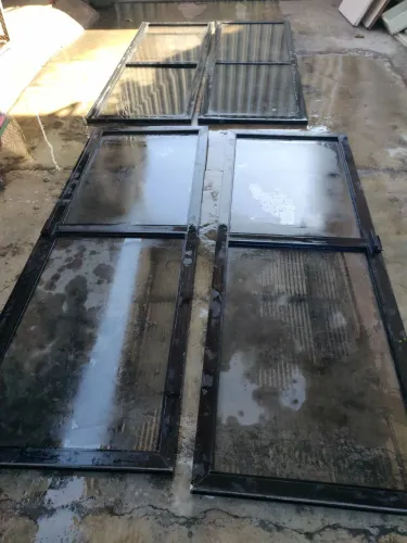 Conjunto de 04 portas para varanda terraço esquadria preta