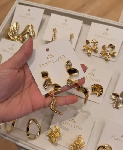 Brinco Feminino Puro Luxo Ouro 18k