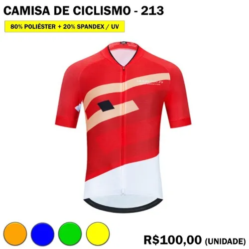 Camisa de Ciclismo 80% Poliéster + 20% Spandex