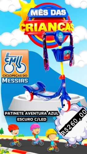 Patinete Aventura Azul Escuro 