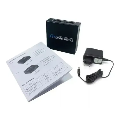 Splitter divisor de entrada HDMI 1X2 vídeo novo lacrado