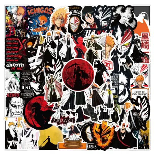 Kit 50 Adesivos de Bleach - Ichigo Kurosaki - Autocolantes Pcs Peças Unidades