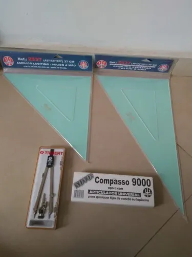 Esquadros, Compasso, Curva francesa e Fita métrica