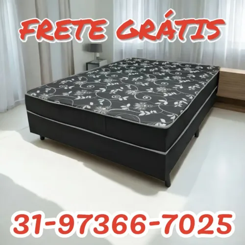 CAMA BOX CASAL NOVAS / 10CM DE ESPUMA D33 / HIPER OFERTA 