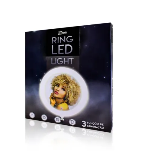 Iluminador Ring Led 25,5cm Com Controle E Tripé Mb84371