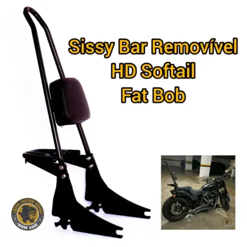 Encosto Sissy Bar Removível Hd Fat Bob A Partir Ano 2018