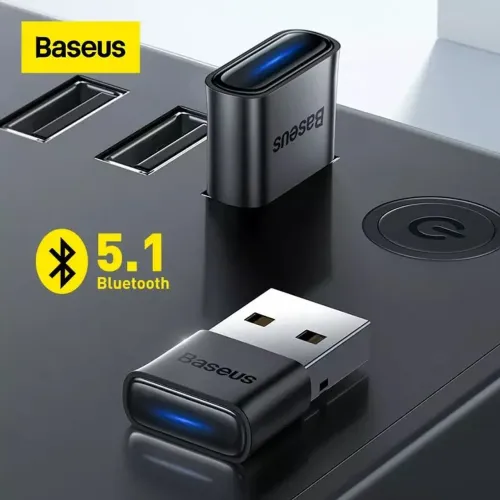 Baseus usb adaptador Bluetooth dongle 5.1 para Computador,Alto falante recptor de áudio