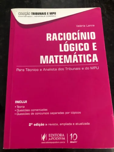 Livro raciocínio lógico e matemática para concursos públicos 