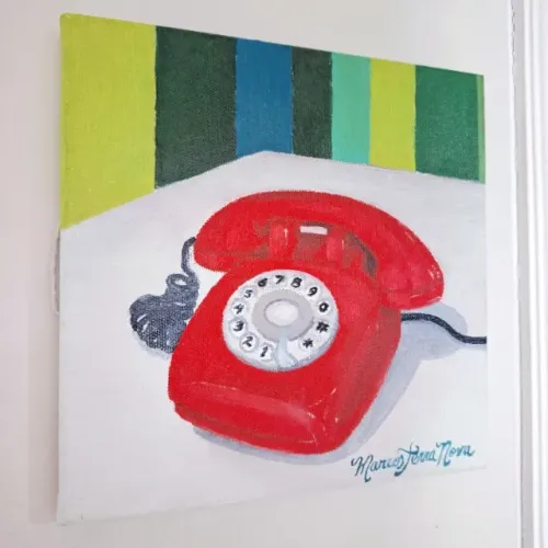 Óleo sobre Tela "Telefone" 20x20cm