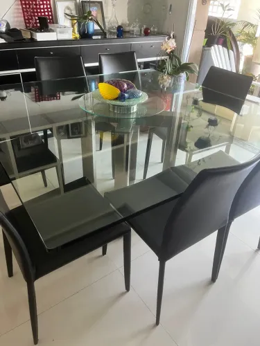 tampo vidro para mesa de jantar 150x150 cm e 20 mm espessura 