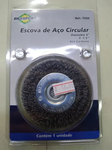 Escova de aço circular sem haste - Brasfort