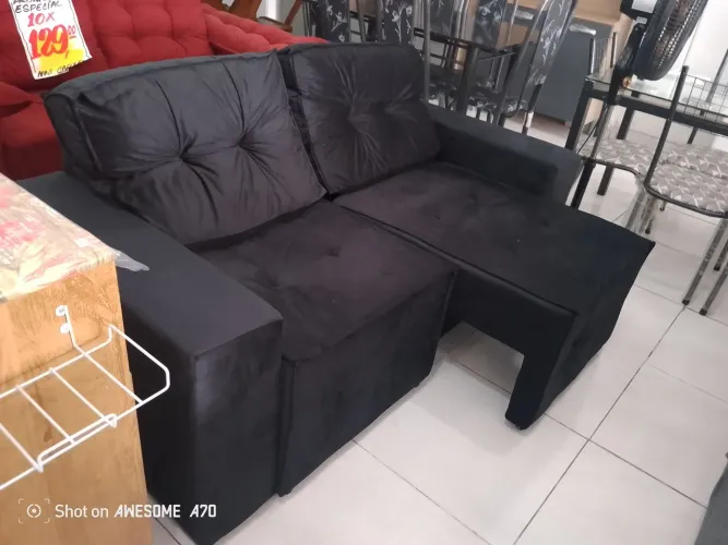 Sofá Retrátil 2 Lugares Preto Entrega Grátis aproveite essa promoção