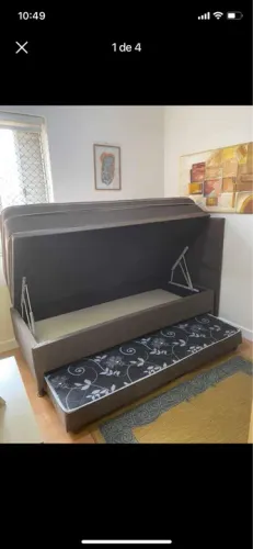 Cama box solteiro baú com auxiliar direto da fábrica 
