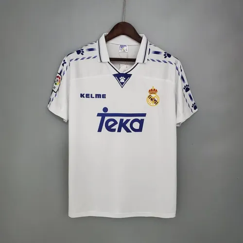 Camisa Retrô Real Madrid 1996/97 - Home Branca Pólo Clássica
