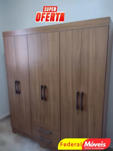 Guarda Roupa 6 Portas e 2 Gavetas Novo - Organize com Estilo!