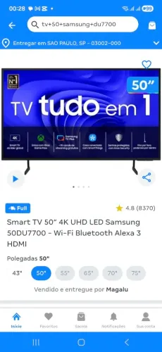 Tv du7700 50 polegadas