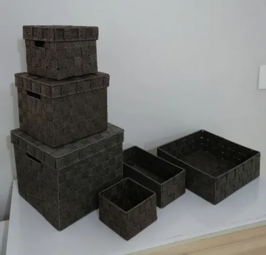 Conjunto de 6 cestas de organização e armazenamento