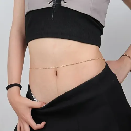 Body Chain Belly Chain Corrente de Cintura Simples  Dourado