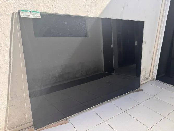 Tampo de mesa de vidro com fume grande