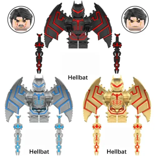 The Hellbat miniaturas de coleção minifigure Silver Black e Golden Moc Batman coringa