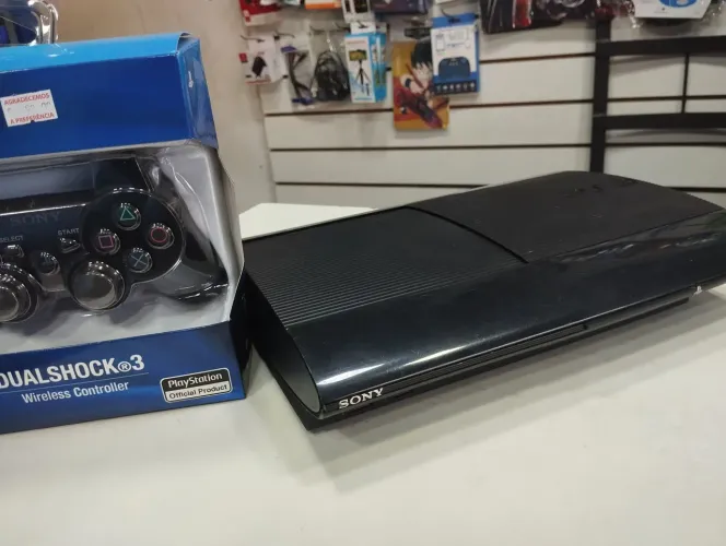 Playstation 3 + Dualshock 3  passa cartão já com jogos 
