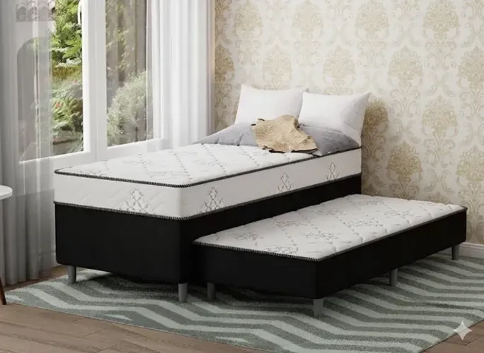 Super Oferta Cama Box Solteiro com Auxiliar