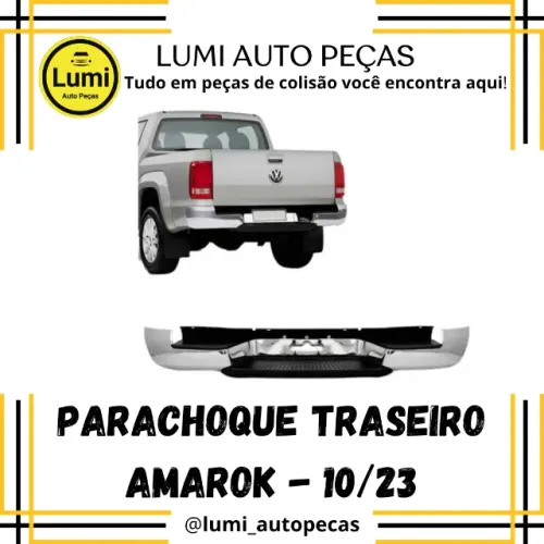 Parachoque Traseiro Amarok 10/23 Cromado C/Furo - NOVO 