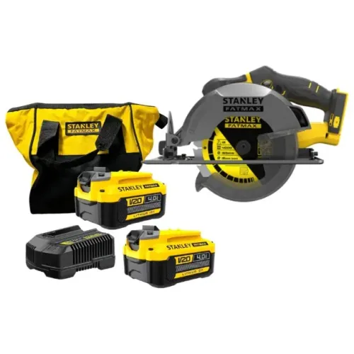 Serra Circular 7.1/4" 185mm 2 Baterias 20V Max* 4Ah Brushless Fatmax com Bolsa Stanley