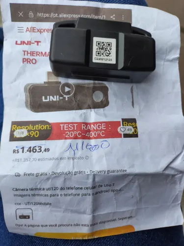 Sensor de presença câmera térmica celular uti 120 telefone celular init-t imagens térmica