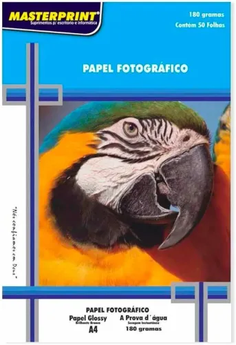 Papel Fotográfico Glossy Masterprint A4 180g - 50 Folhas