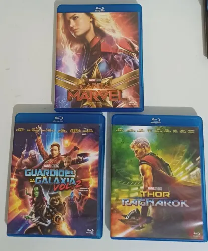 Blu-ray - Capitã Marvel, Thor Ragnarok e Guardiões da Galáxia 2