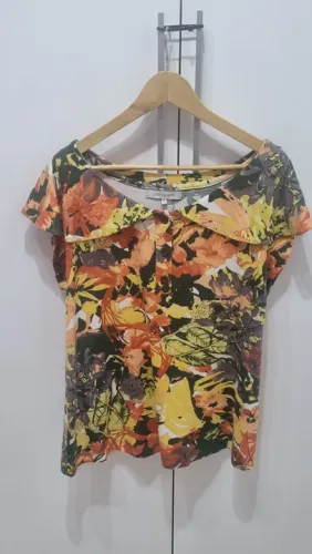 Blusa estampada em corte evasê da Corpo e Alma