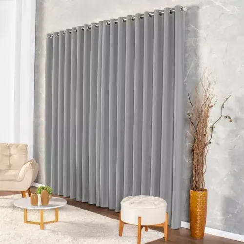 cortina blackout cinza platino 4,00m x 2,50m