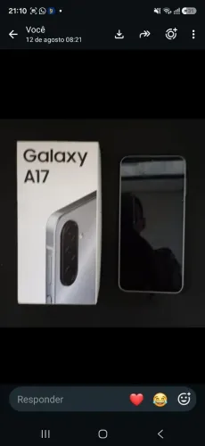 Galaxy A17 5G prata 128GB na caixa