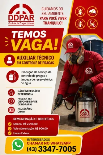 Auxiliar Técnico Controle de Pragas