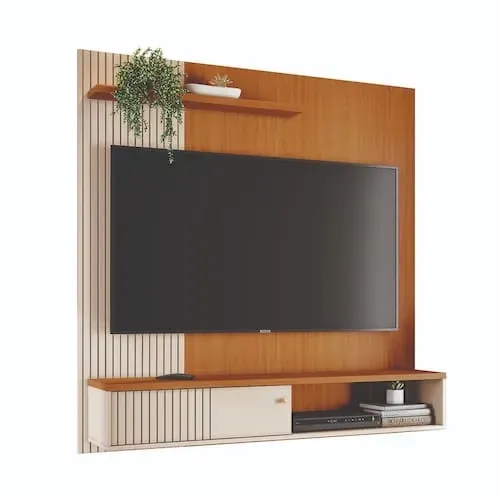 Painel com ripado para tv até 65 polegadas